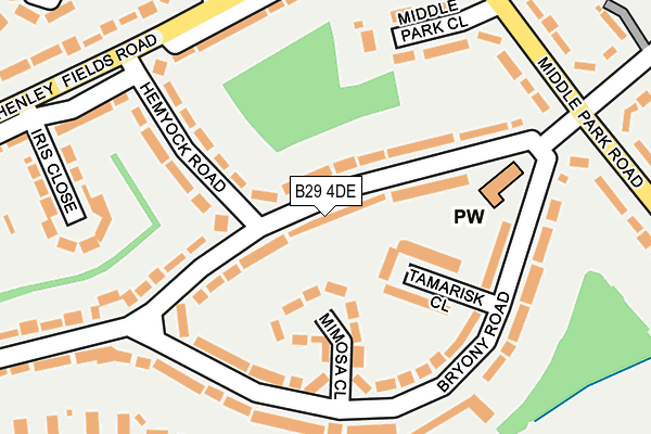 B29 4DE map - OS OpenMap – Local (Ordnance Survey)