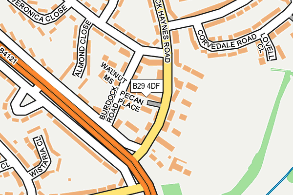 B29 4DF map - OS OpenMap – Local (Ordnance Survey)