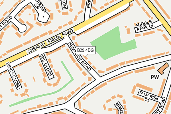 B29 4DG map - OS OpenMap – Local (Ordnance Survey)