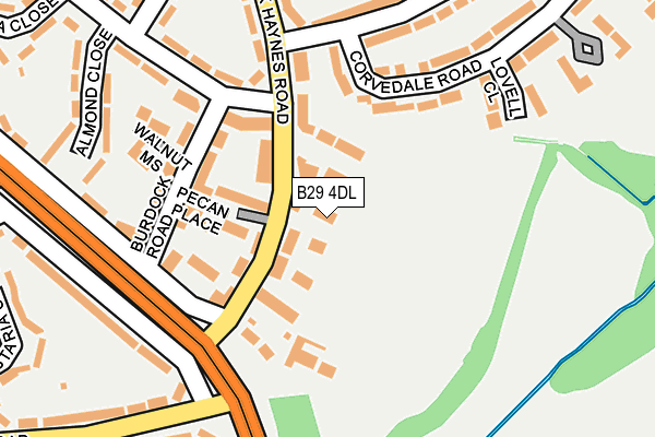 B29 4DL map - OS OpenMap – Local (Ordnance Survey)