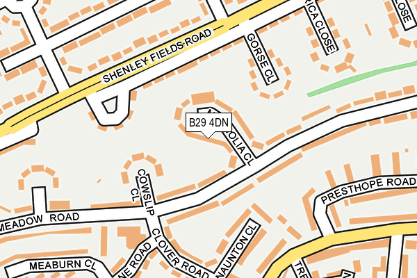 B29 4DN map - OS OpenMap – Local (Ordnance Survey)