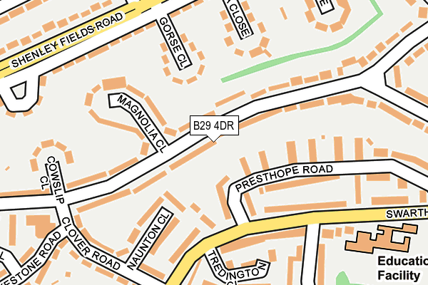 B29 4DR map - OS OpenMap – Local (Ordnance Survey)