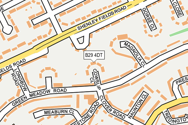 B29 4DT map - OS OpenMap – Local (Ordnance Survey)