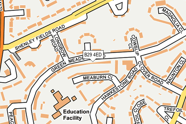 B29 4ED map - OS OpenMap – Local (Ordnance Survey)