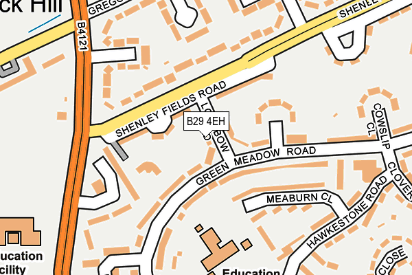 B29 4EH map - OS OpenMap – Local (Ordnance Survey)