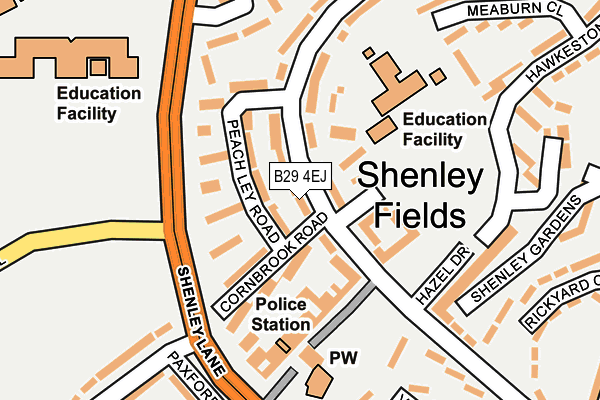 B29 4EJ map - OS OpenMap – Local (Ordnance Survey)