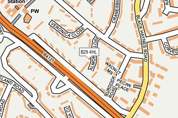 B29 4HL map - OS OpenMap – Local (Ordnance Survey)