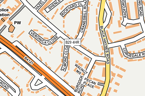 B29 4HR map - OS OpenMap – Local (Ordnance Survey)