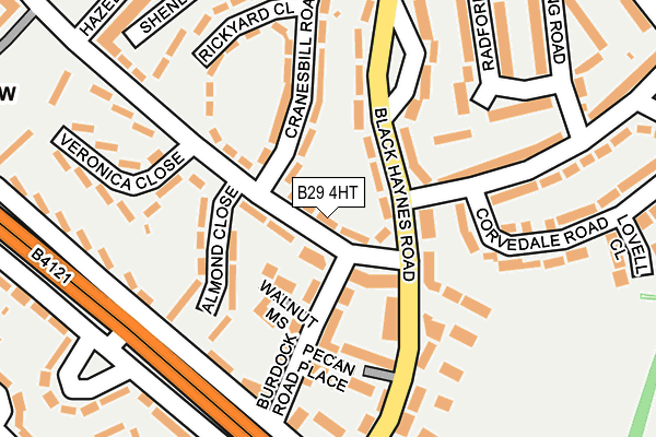 B29 4HT map - OS OpenMap – Local (Ordnance Survey)