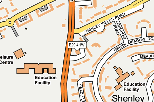 B29 4HW map - OS OpenMap – Local (Ordnance Survey)