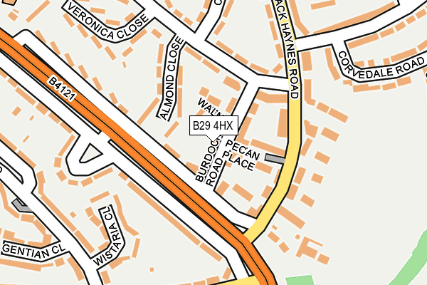 B29 4HX map - OS OpenMap – Local (Ordnance Survey)