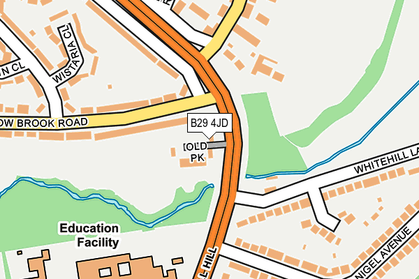 B29 4JD map - OS OpenMap – Local (Ordnance Survey)