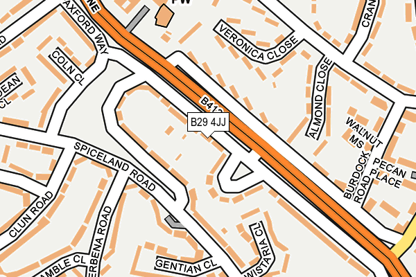 B29 4JJ map - OS OpenMap – Local (Ordnance Survey)