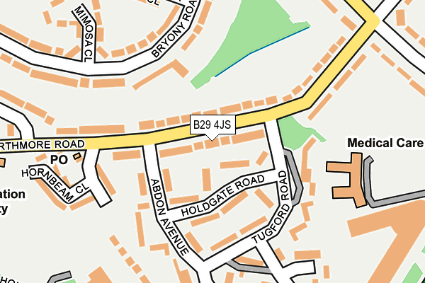 B29 4JS map - OS OpenMap – Local (Ordnance Survey)