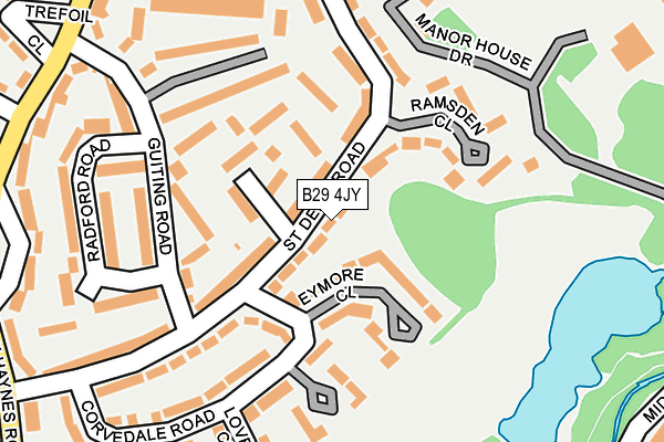 B29 4JY map - OS OpenMap – Local (Ordnance Survey)