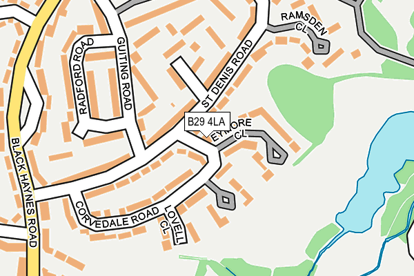 B29 4LA map - OS OpenMap – Local (Ordnance Survey)