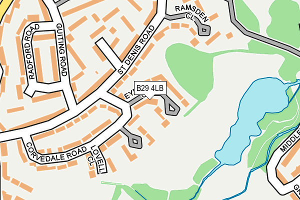 B29 4LB map - OS OpenMap – Local (Ordnance Survey)