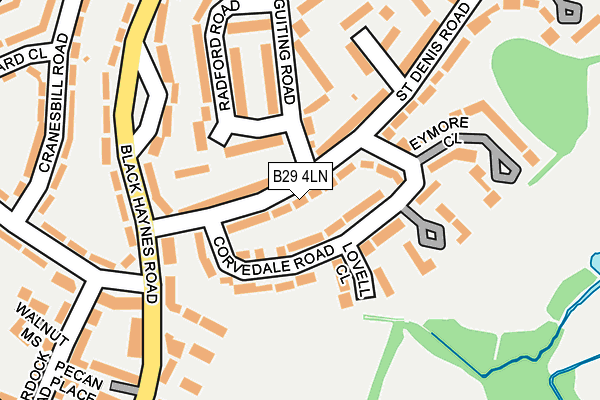 B29 4LN map - OS OpenMap – Local (Ordnance Survey)