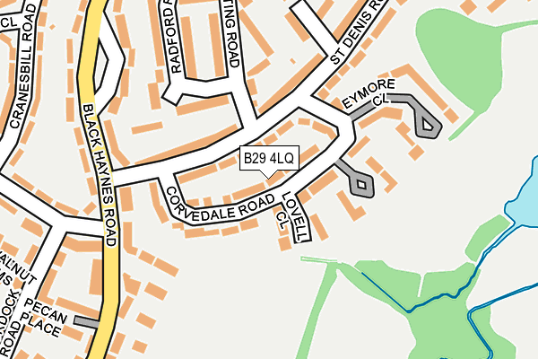 B29 4LQ map - OS OpenMap – Local (Ordnance Survey)