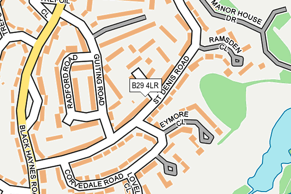 B29 4LR map - OS OpenMap – Local (Ordnance Survey)