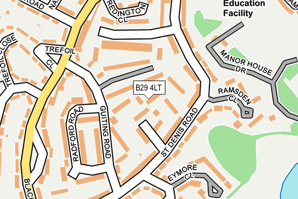 B29 4LT map - OS OpenMap – Local (Ordnance Survey)