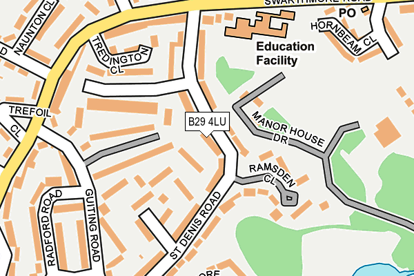 B29 4LU map - OS OpenMap – Local (Ordnance Survey)