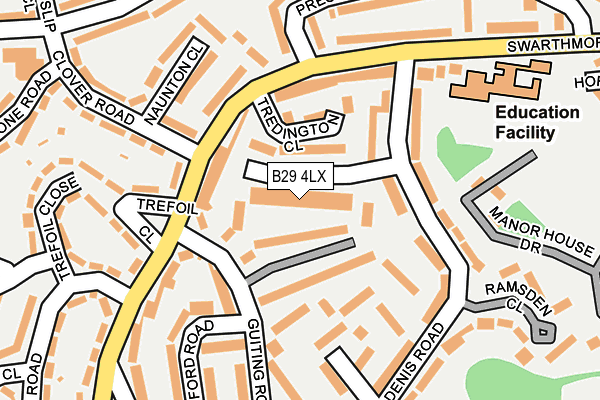 B29 4LX map - OS OpenMap – Local (Ordnance Survey)