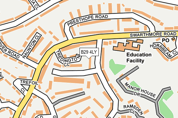 B29 4LY map - OS OpenMap – Local (Ordnance Survey)