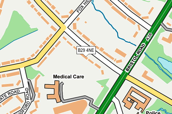 B29 4NE map - OS OpenMap – Local (Ordnance Survey)