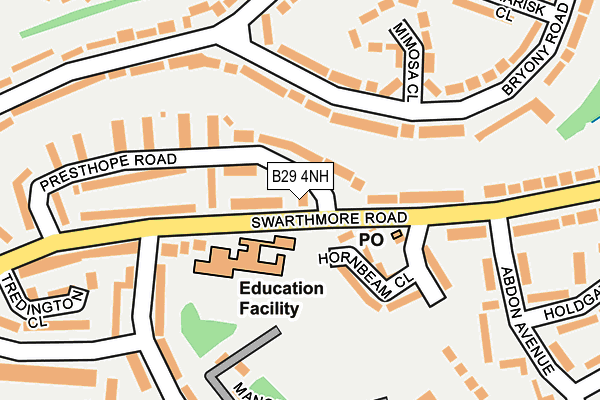 B29 4NH map - OS OpenMap – Local (Ordnance Survey)
