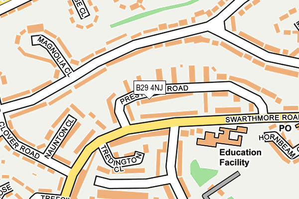 B29 4NJ map - OS OpenMap – Local (Ordnance Survey)
