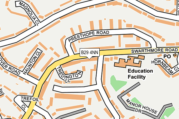 B29 4NN map - OS OpenMap – Local (Ordnance Survey)