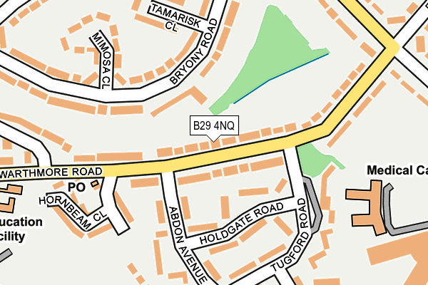 B29 4NQ map - OS OpenMap – Local (Ordnance Survey)