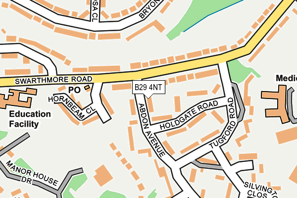B29 4NT map - OS OpenMap – Local (Ordnance Survey)