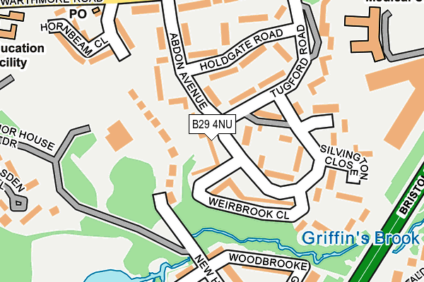 B29 4NU map - OS OpenMap – Local (Ordnance Survey)