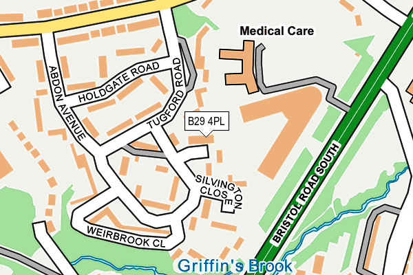 B29 4PL map - OS OpenMap – Local (Ordnance Survey)