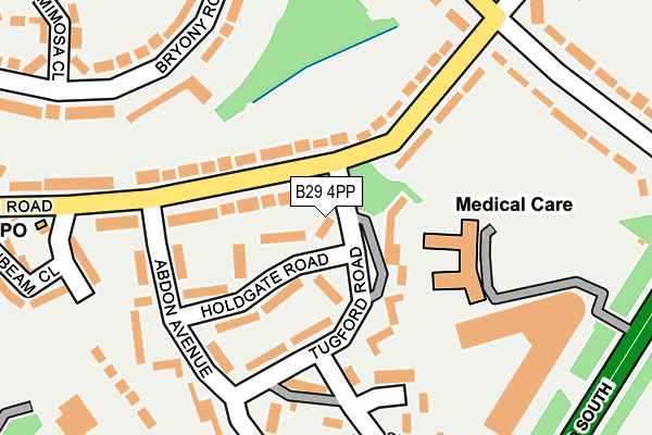 B29 4PP map - OS OpenMap – Local (Ordnance Survey)