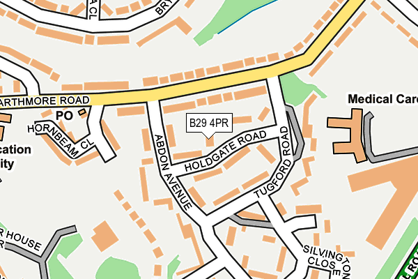 B29 4PR map - OS OpenMap – Local (Ordnance Survey)