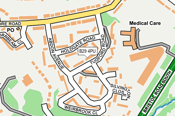 B29 4PU map - OS OpenMap – Local (Ordnance Survey)