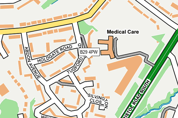 B29 4PW map - OS OpenMap – Local (Ordnance Survey)