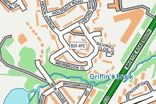 B29 4PZ map - OS OpenMap – Local (Ordnance Survey)