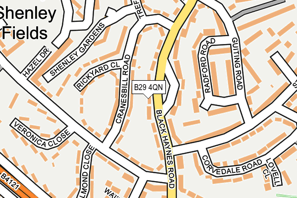 B29 4QN map - OS OpenMap – Local (Ordnance Survey)