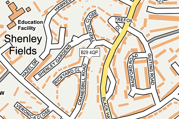 B29 4QP map - OS OpenMap – Local (Ordnance Survey)