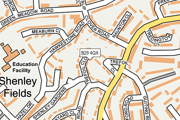 B29 4QX map - OS OpenMap – Local (Ordnance Survey)