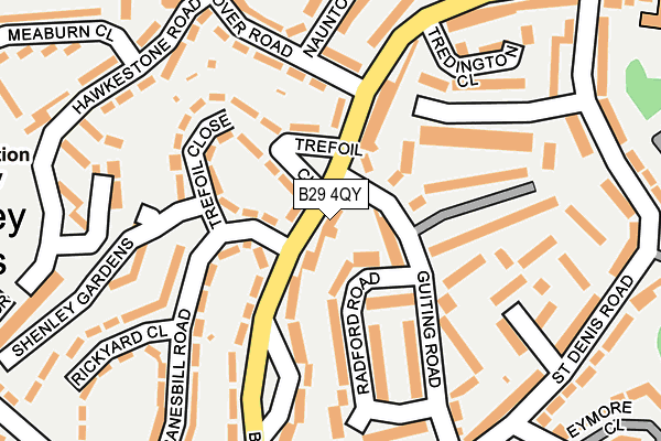 B29 4QY map - OS OpenMap – Local (Ordnance Survey)