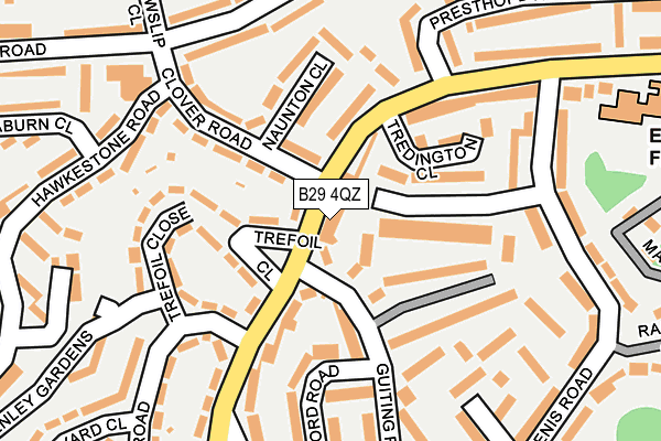 B29 4QZ map - OS OpenMap – Local (Ordnance Survey)