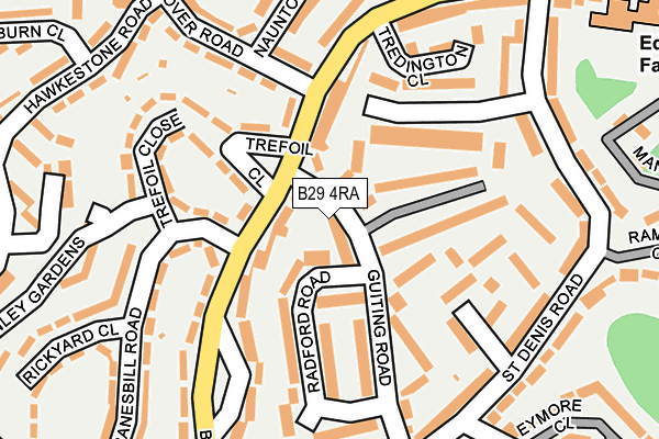 B29 4RA map - OS OpenMap – Local (Ordnance Survey)