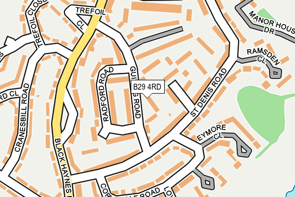 B29 4RD map - OS OpenMap – Local (Ordnance Survey)