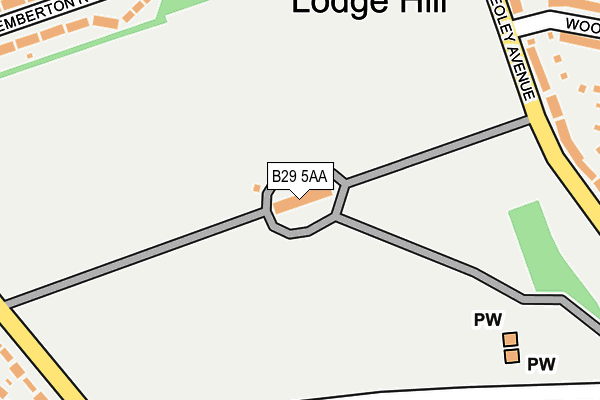 B29 5AA map - OS OpenMap – Local (Ordnance Survey)