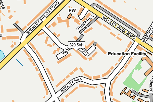 B29 5AH map - OS OpenMap – Local (Ordnance Survey)